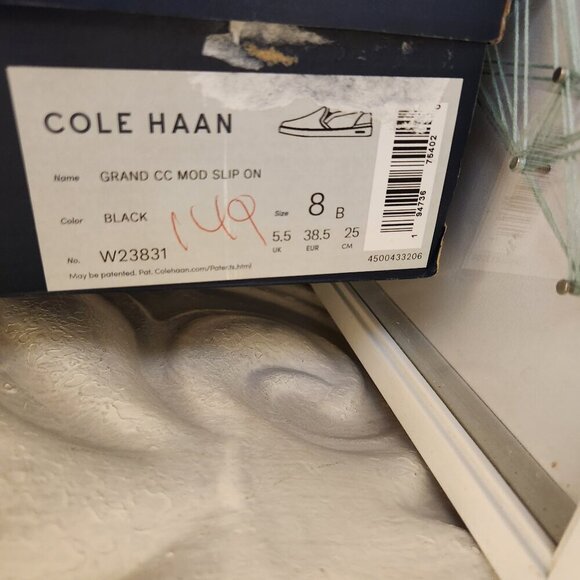 Cole Haan Black Leather "Grand CC Mod" Slip on Sneakers. NIB. Size 8 - Picture 3 of 10